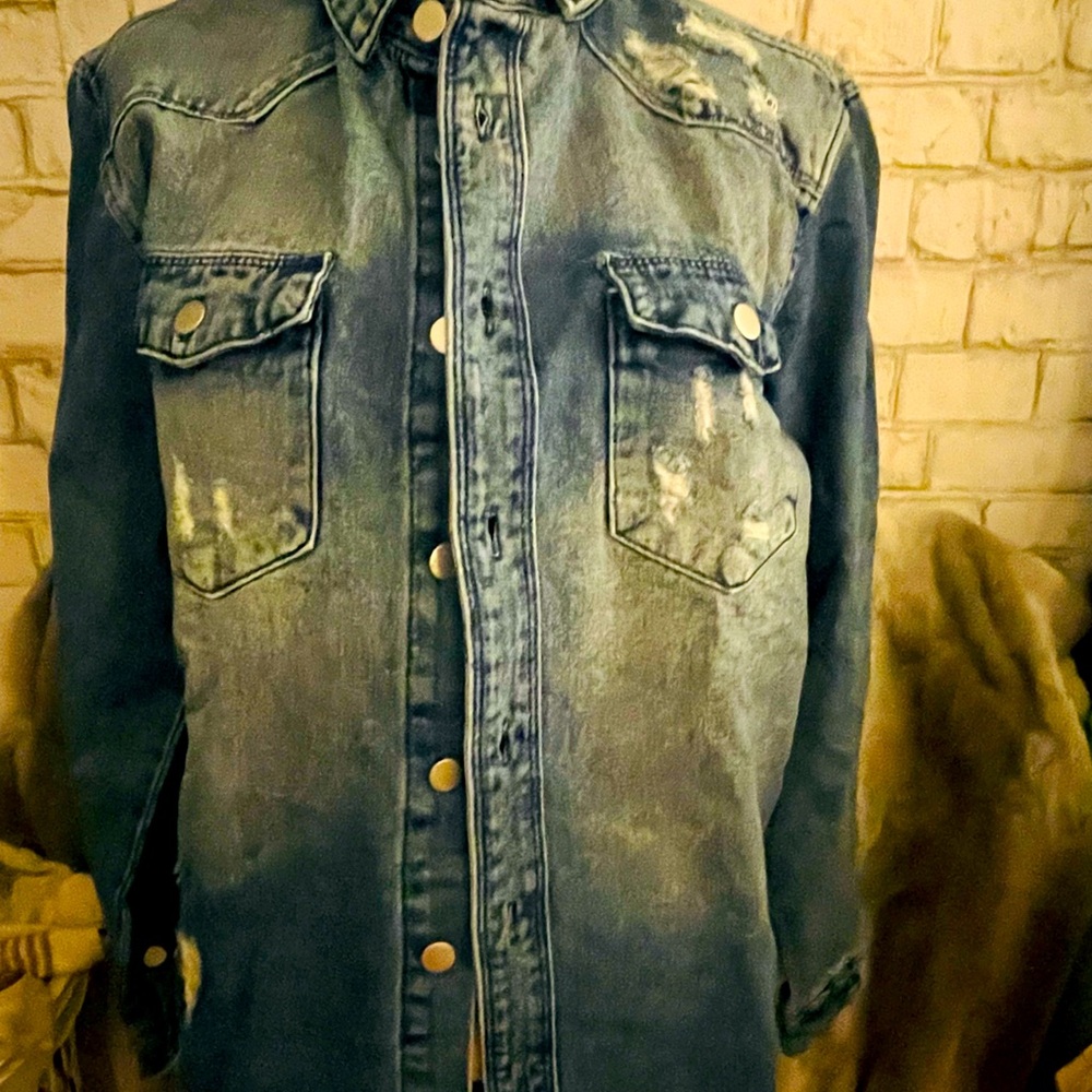 Brand NWTs fashion Nova button up lie Jean jacket